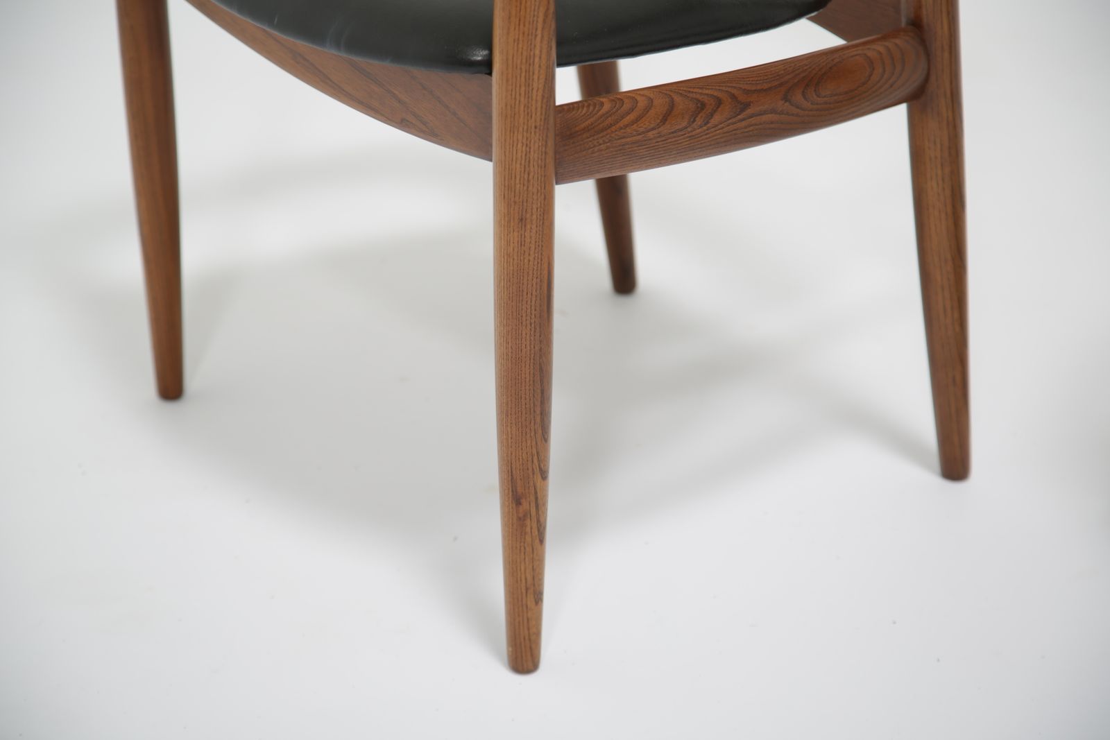 Vintage Danish Black Leather And Teak Desk Chair By Illum Wikkelso For N. Eilersen, 1960s. photo vintage