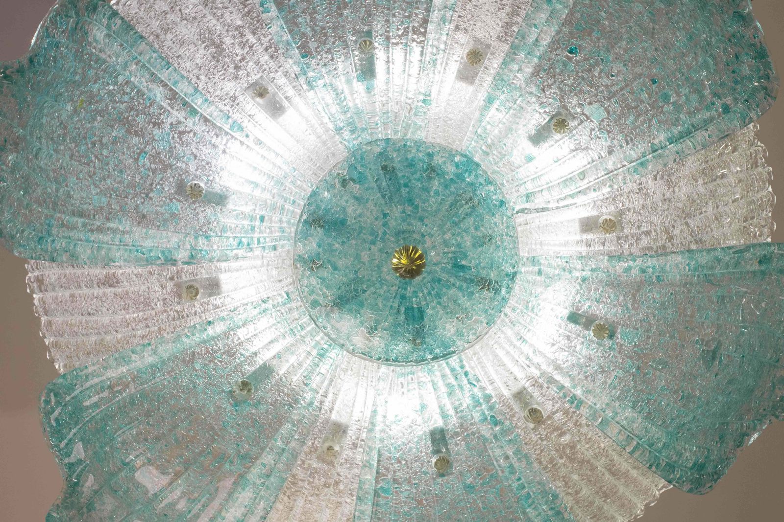Majestic Large Size Fascinating Vintage Murano Glass Ceiling Lamp Blu Acquamarin photo buy