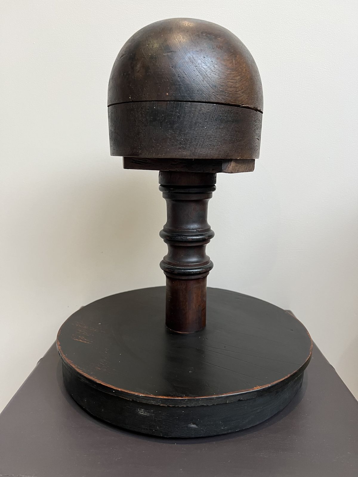 Antique Milliner's Wooden Hat Block Stand photo 250.0