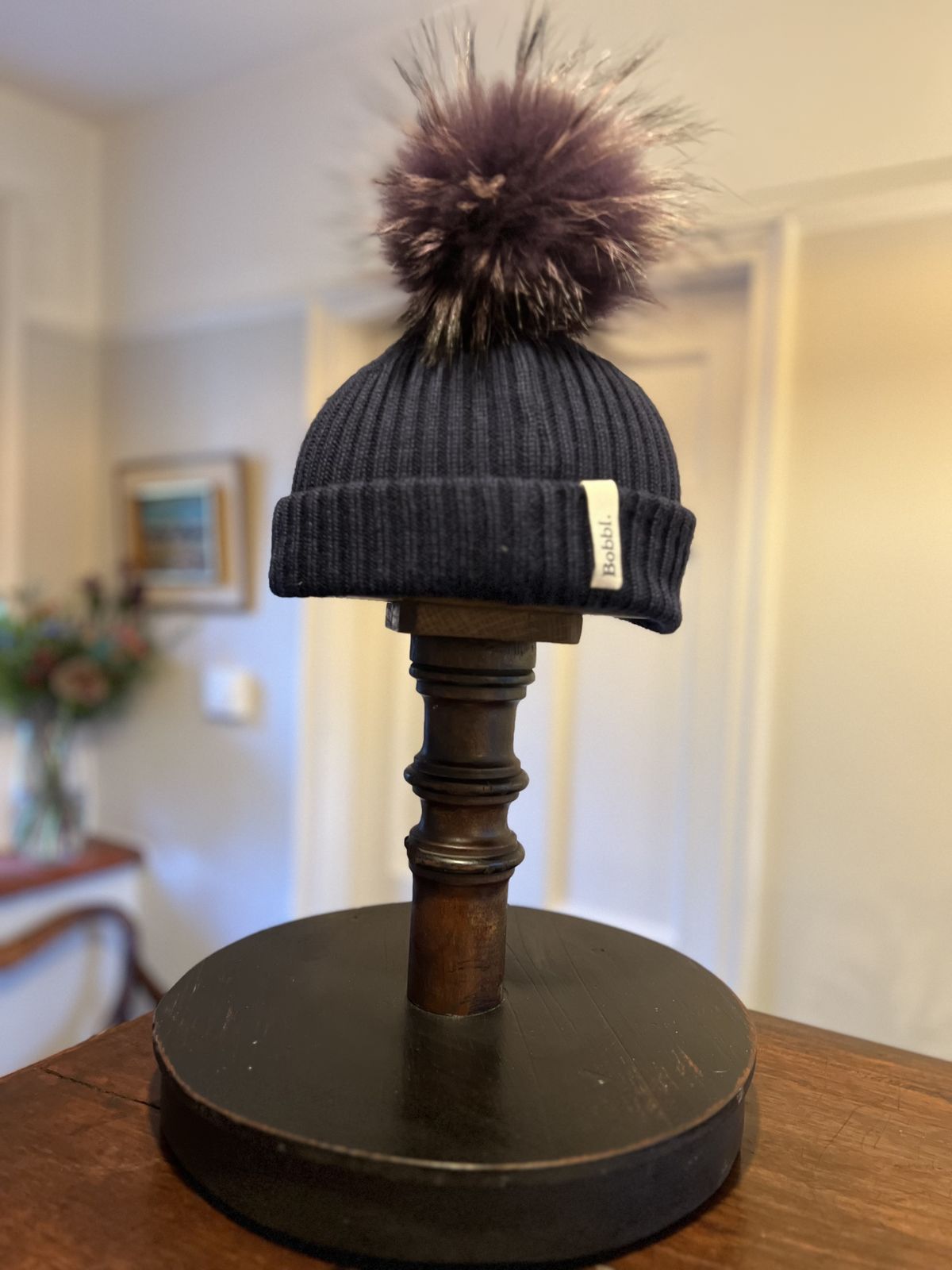 photo furniture Antique Milliner's Wooden Hat Block Stand