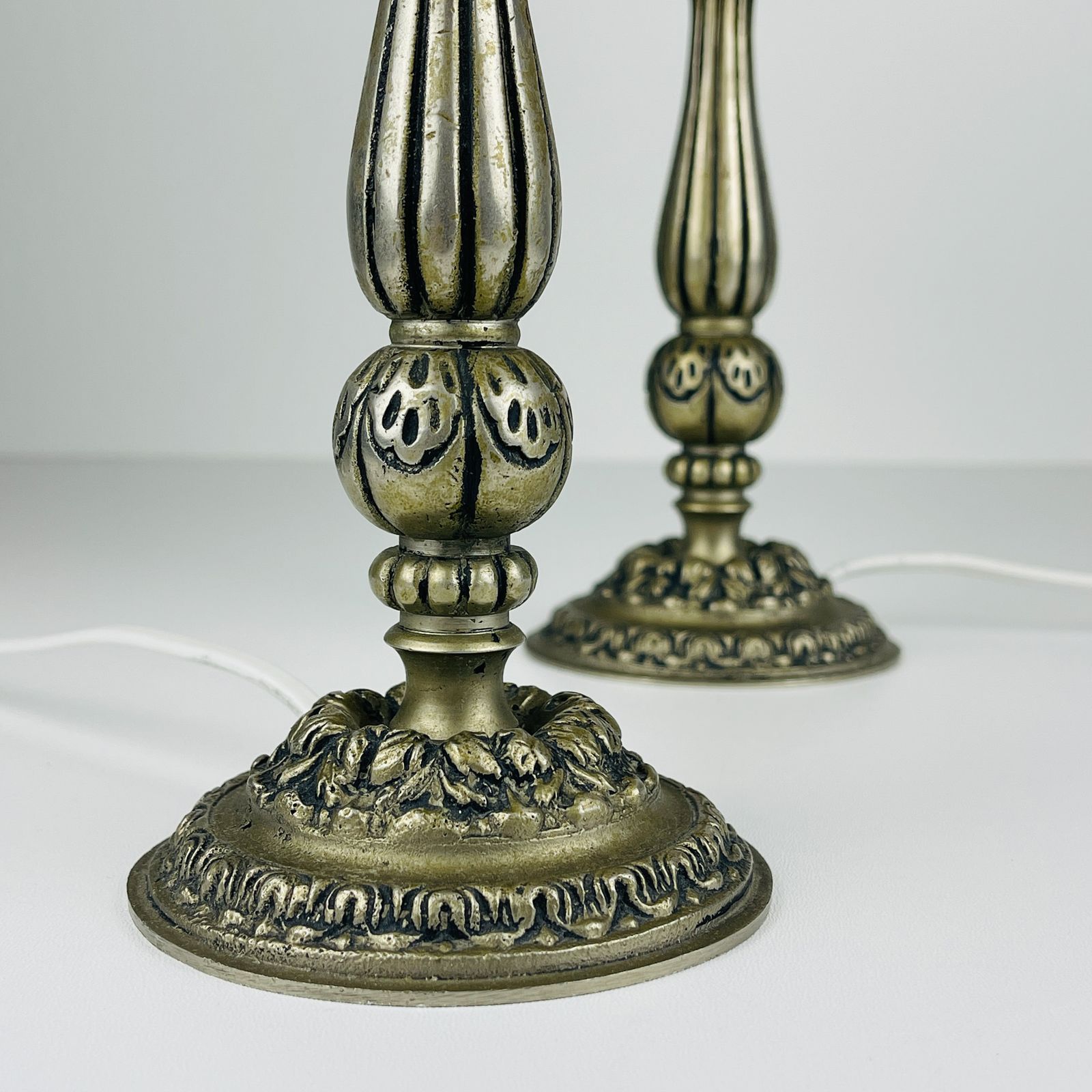 Vintage Metal Table Lamp, Italy 1960s, Set Of 2 photo 480.0
