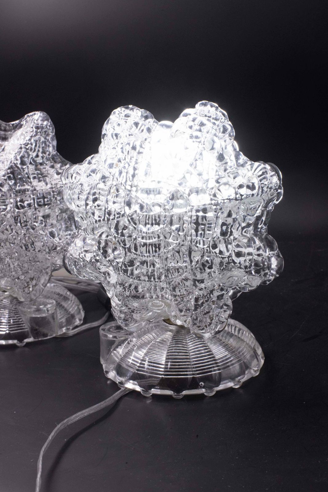 "Stars" Set Of 2 Art Decò Murano Glass Barovier E Toso Table Lamp, 1940 photo 1274.0