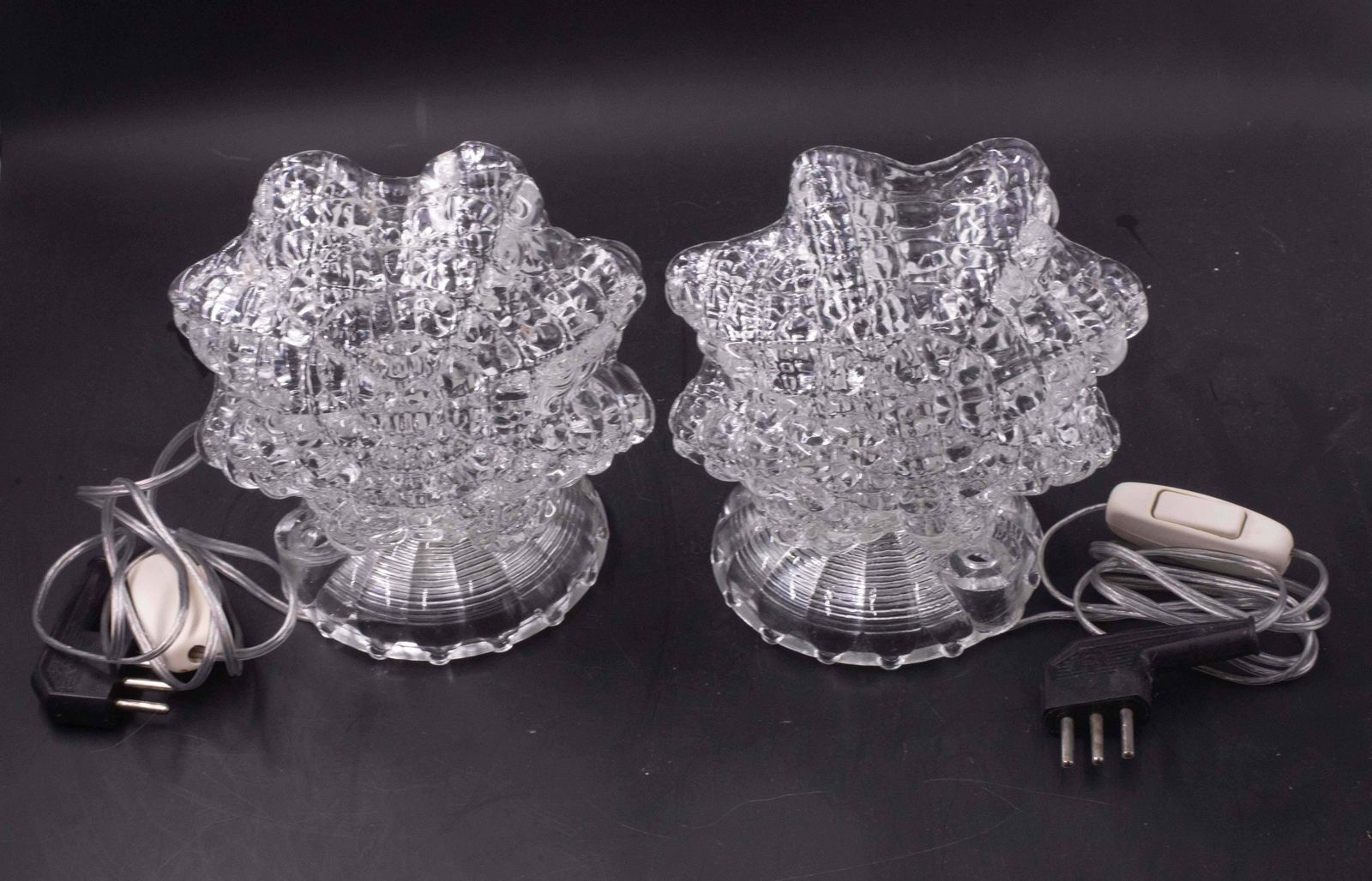 "Stars" Set Of 2 Art Decò Murano Glass Barovier E Toso Table Lamp, 1940 photo vinterior