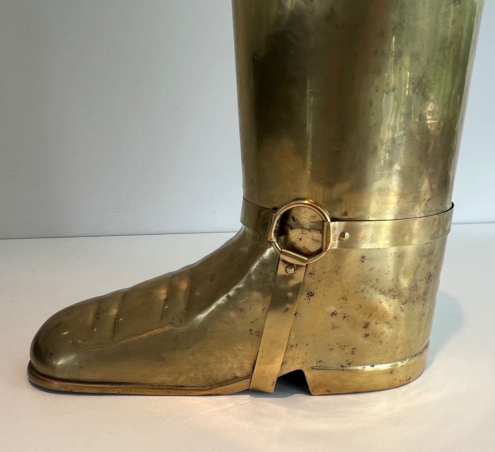 photo furniture Brass Boot Shaped Umbrella Stand