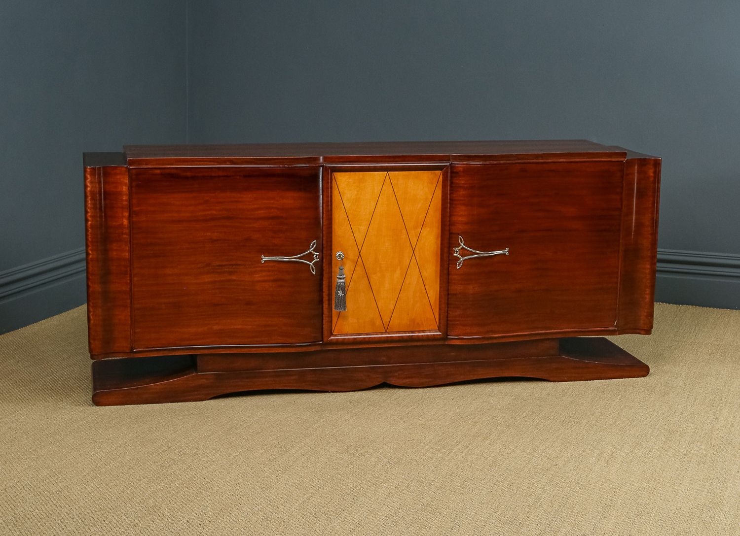 Art Deco French Mahogany Walnut Maple Sideboard (C.1930)