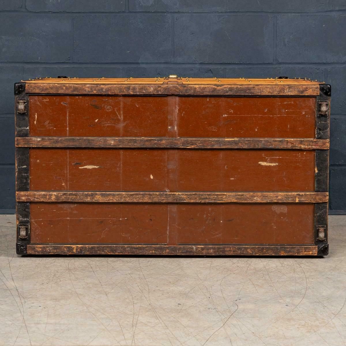 Antique 20thc Louis Vuitton "Malle Haute" Trunk In Woven Canvas, France C.1900 photo vintage