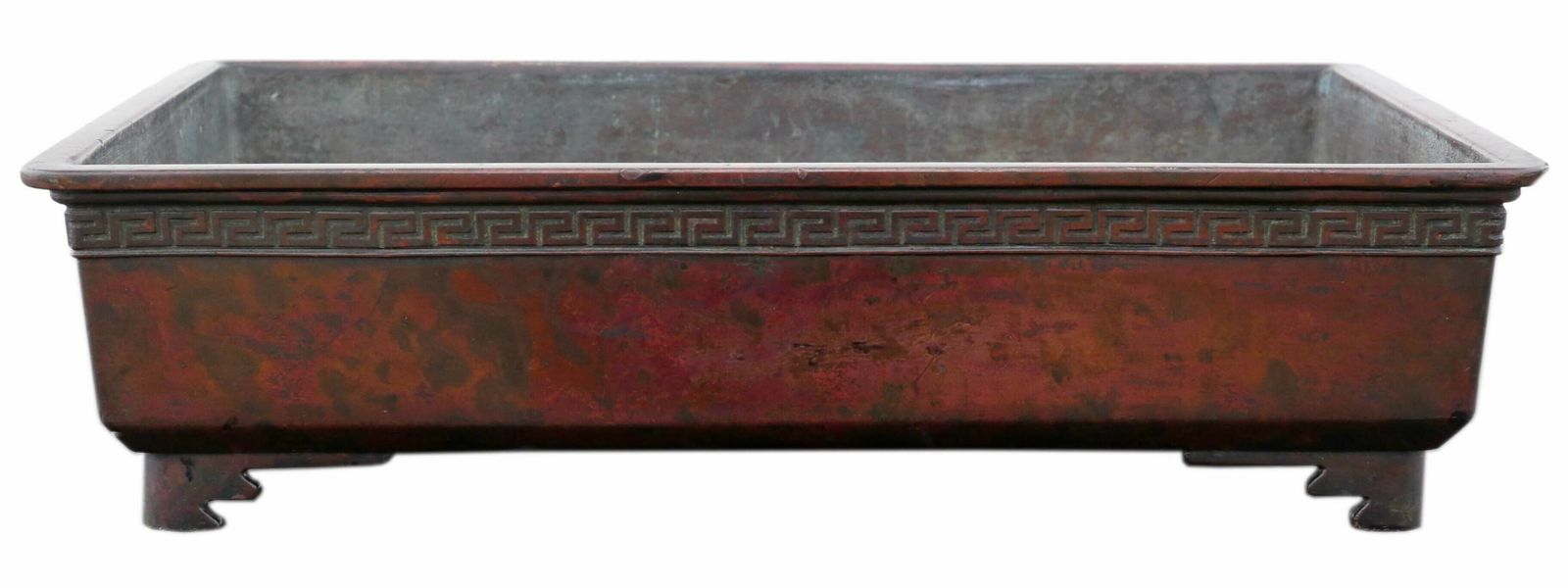 Antique Late Edo C1850 Japanese Bronze Suiban Ikebana Bowl Planter Jardinière   Large Fine Quality photo Garden Decor