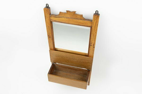 photo furniture French Wooden Shaving Cabinet With Mirror, 1890s
