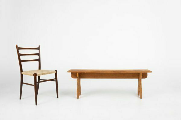 Art Deco Bench In Wood, France, 1940s photo furniture