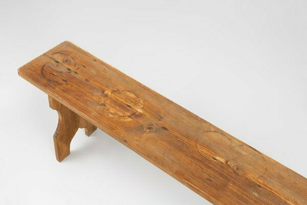 photo furniture Art Deco Bench In Wood, France, 1940s