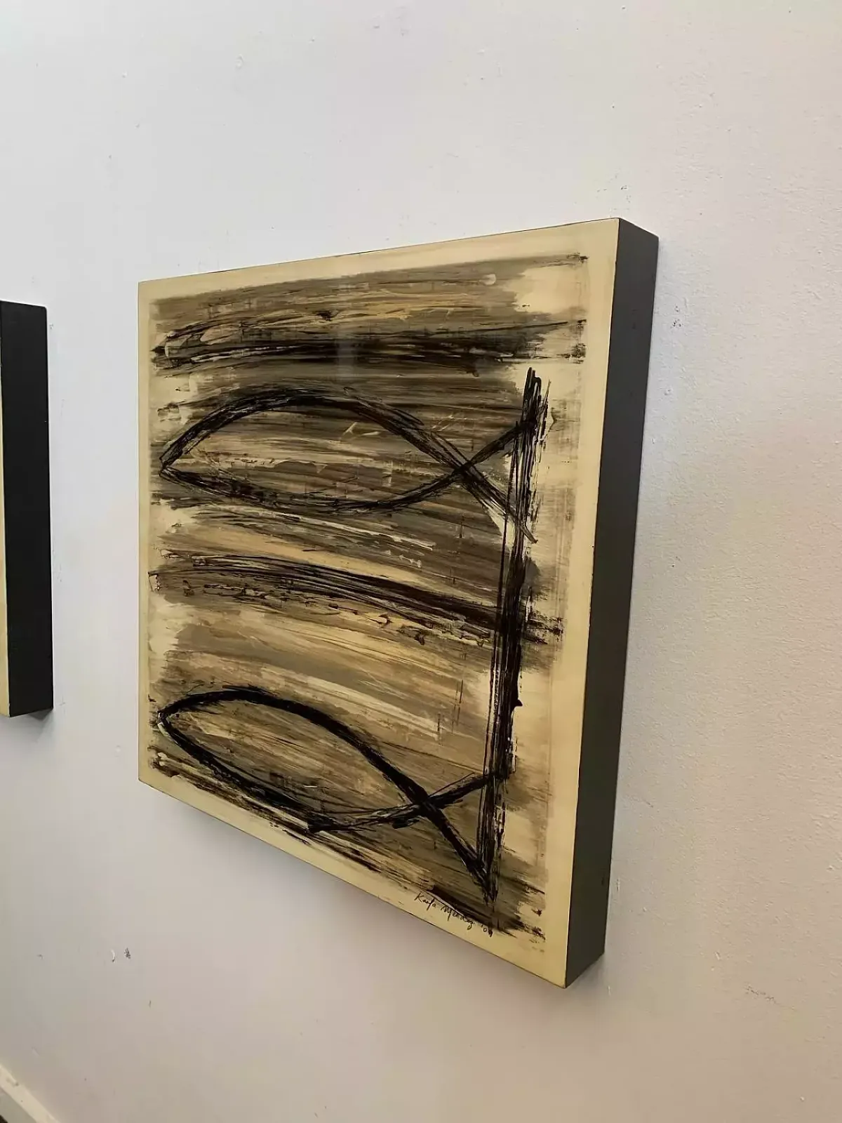 Pair Of Lacquered And Painted Box Wood Panels, 2009 photo 413.0