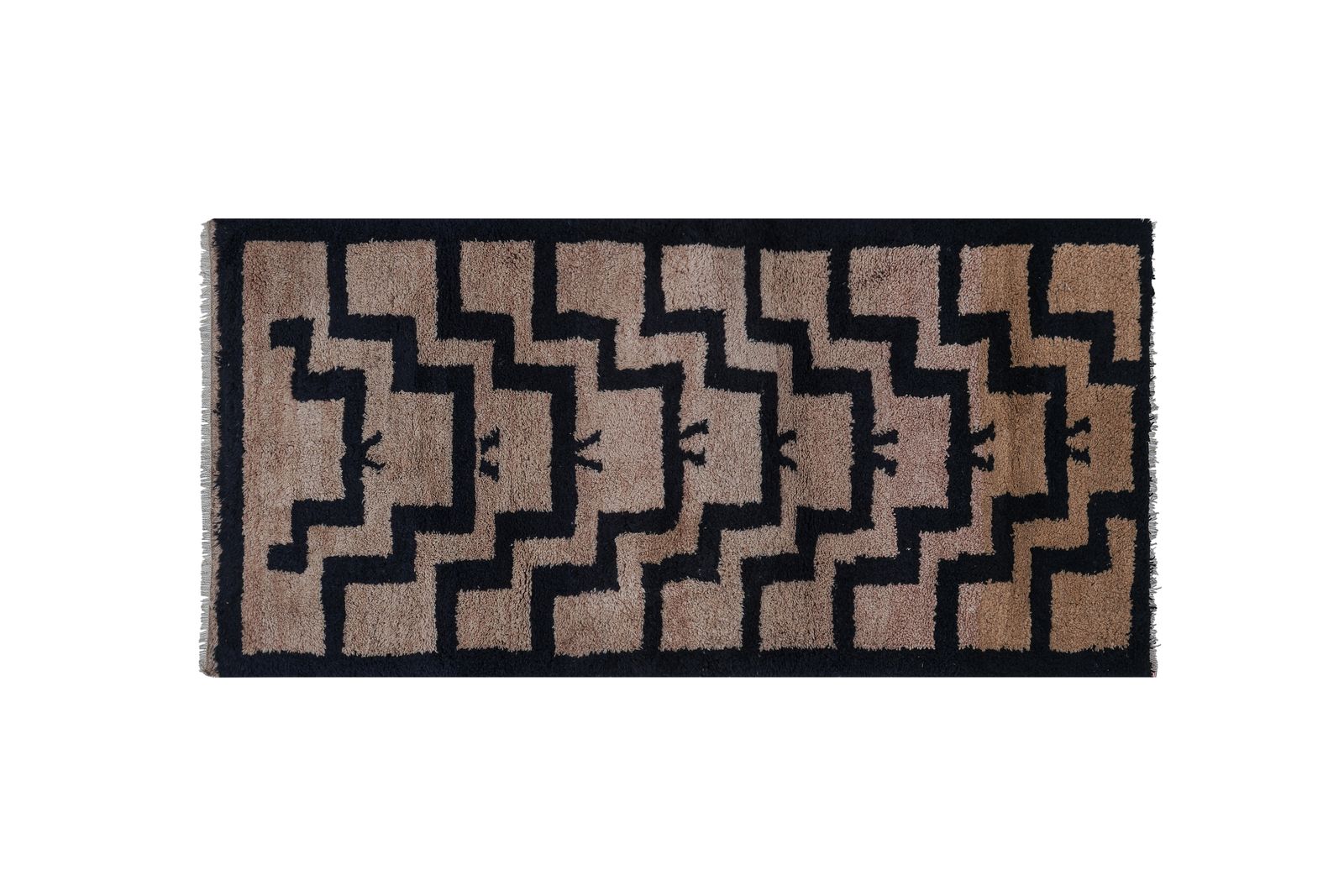 1960s Vintage Organic Wool Turkish Tulu Rug 3'1'' X 6'2'' photo furniture