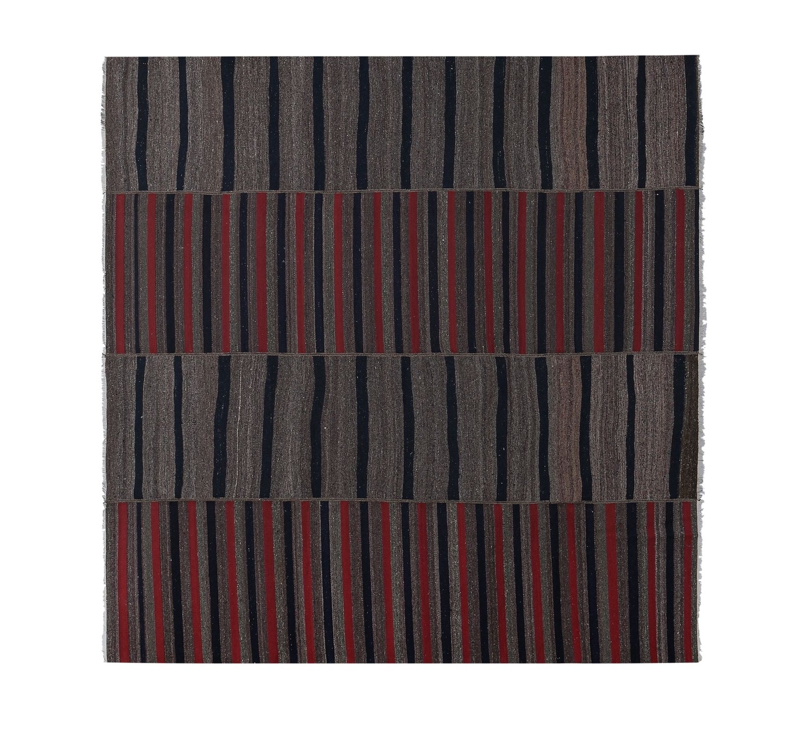 Made Of Natural Wool 20th Century Kilim Rug 8'8'' X 9' photo Textiles