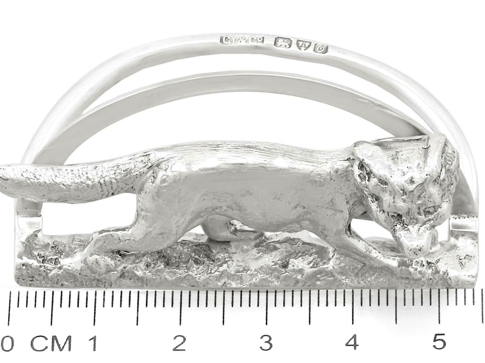photo furniture Antique Sterling Silver Fox Card / Menu Holders