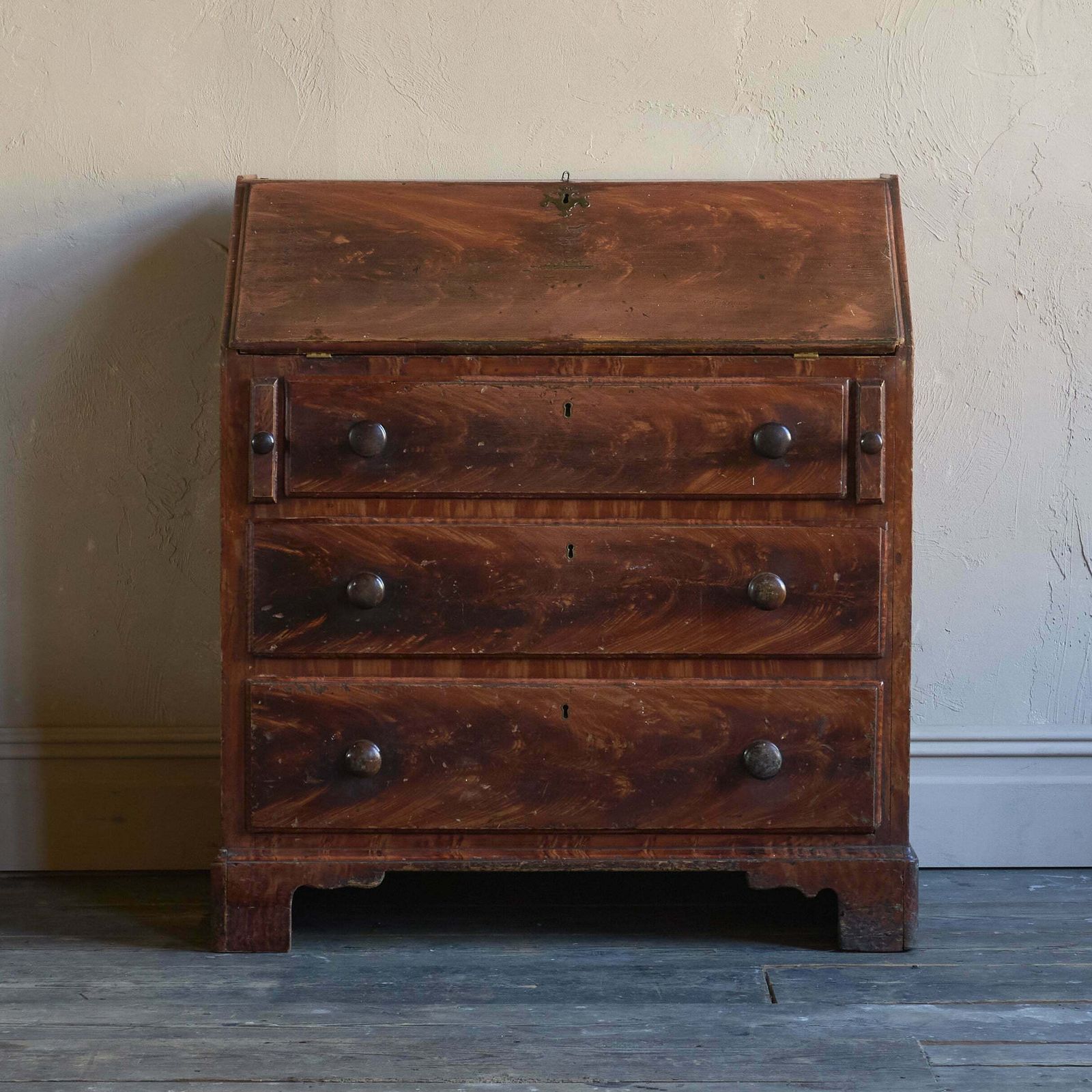 Faux Mahogany Bureau, 1800s, Antique photo furniture