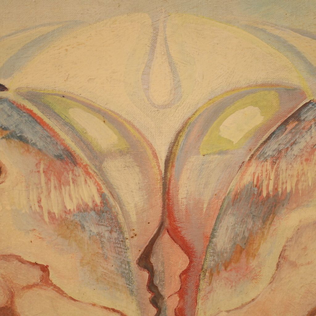 Surrealist Painting Signed Alain Cadoret And Dated 1975 photo 1600.0