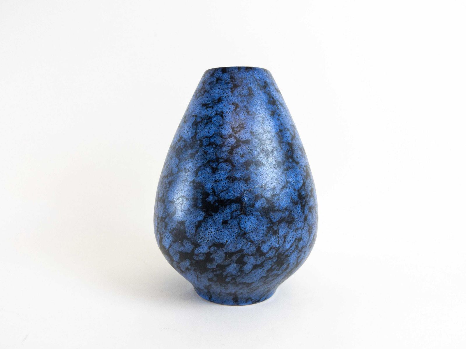 Simon Peter Gerz Ceramic Vase   Blue Black West German Pottery   Rare Sp Gerz Vase Form 1004/18