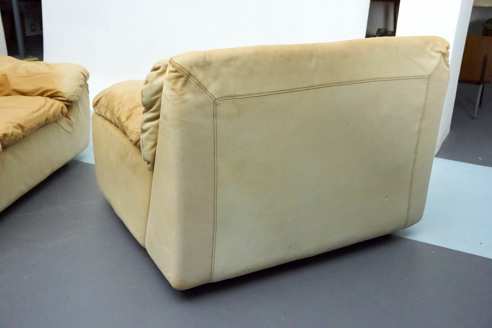 Vintage Pair Of Leather Armchairs By Ammannati And Vitelli For Brunati, Italy 1970s. photo furniture