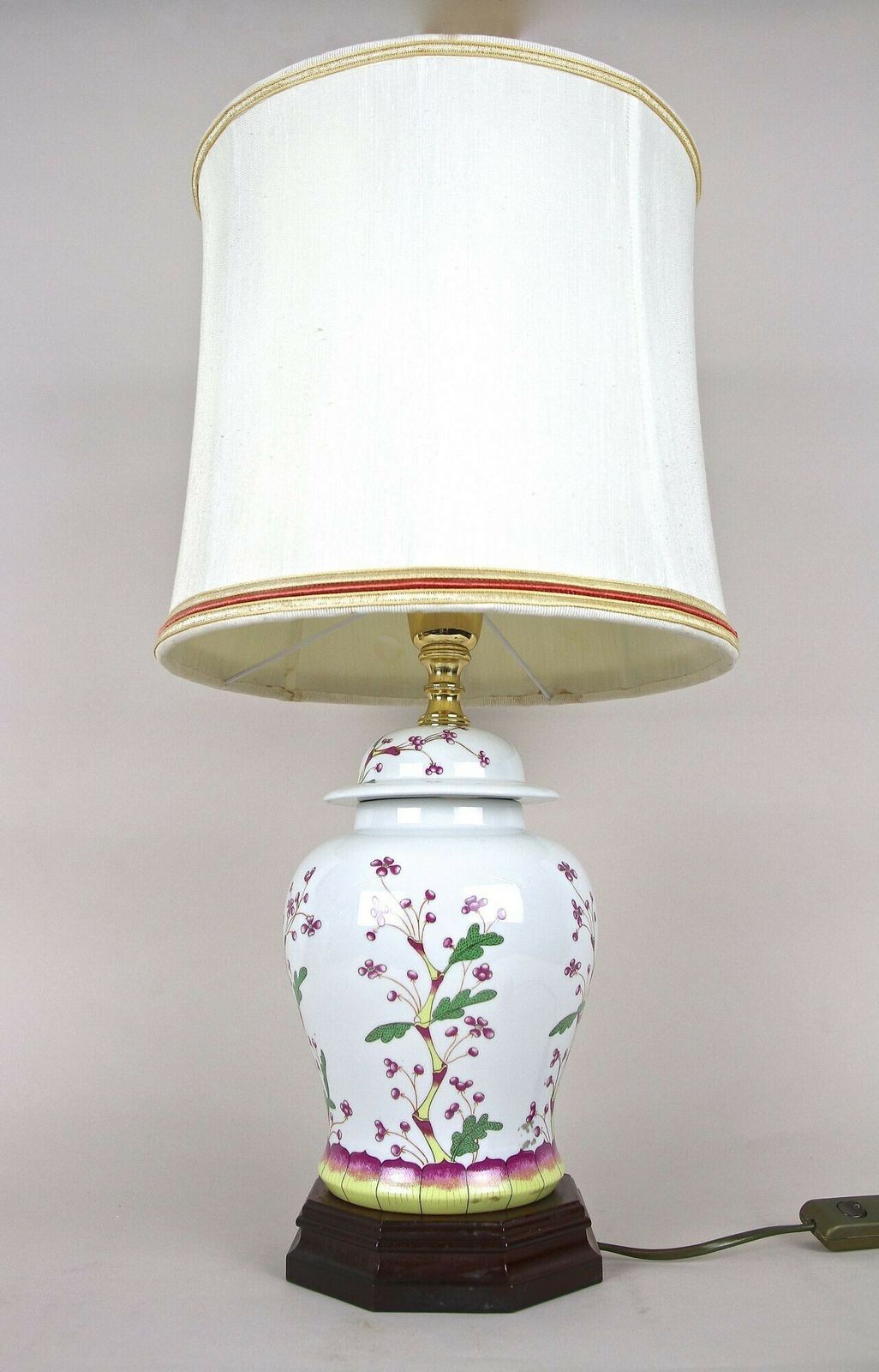 Pair Of 20th Century Ceramic Table Lamps With Lampshades, Italy Ca. 1970s photo 1250.0