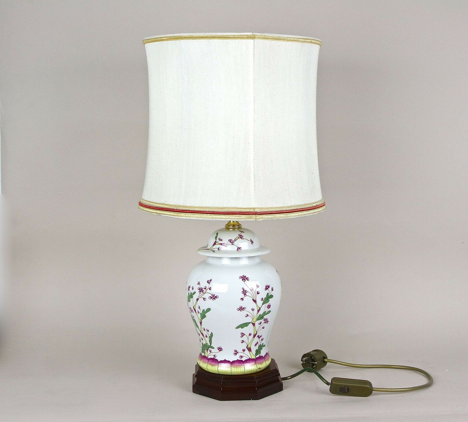 1250.0 Pair Of 20th Century Ceramic Table Lamps With Lampshades, Italy Ca. 1970s photo