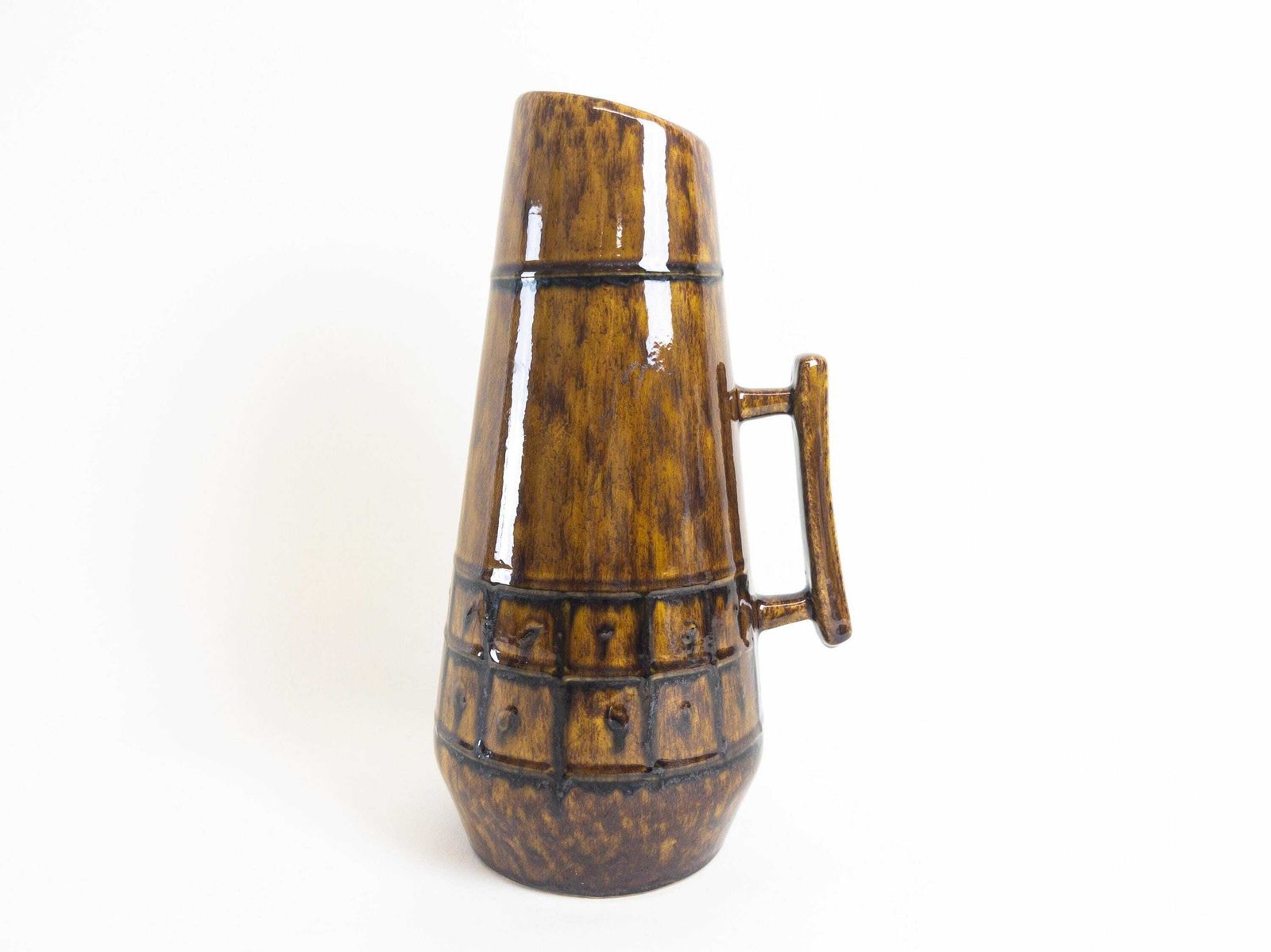 Fohr Keramik Vase 421 25  West German Pottery   1960s German Mid Century Vase photo for sale