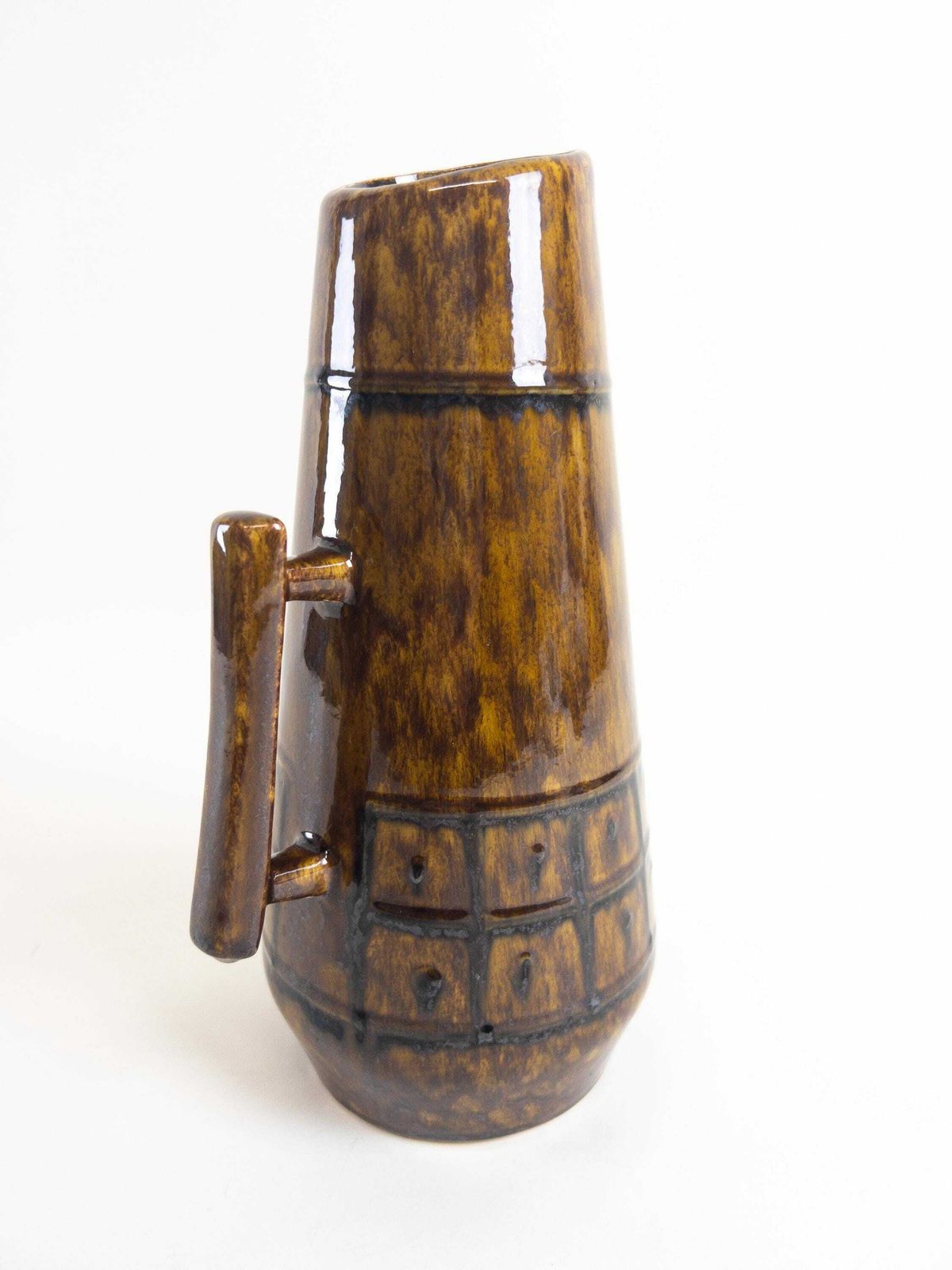 Fohr Keramik Vase 421 25  West German Pottery   1960s German Mid Century Vase photo vinterior