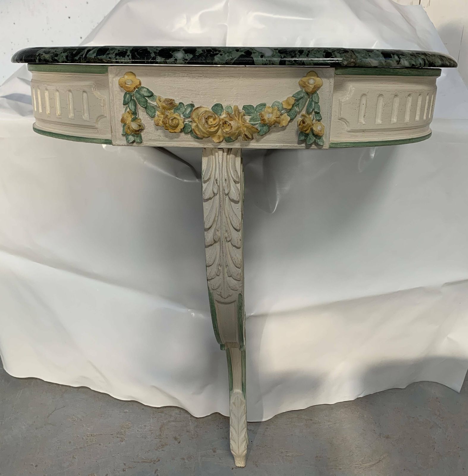 Louis XVI Style Wall Console In Lacquered Wood, 20th Century photo buy