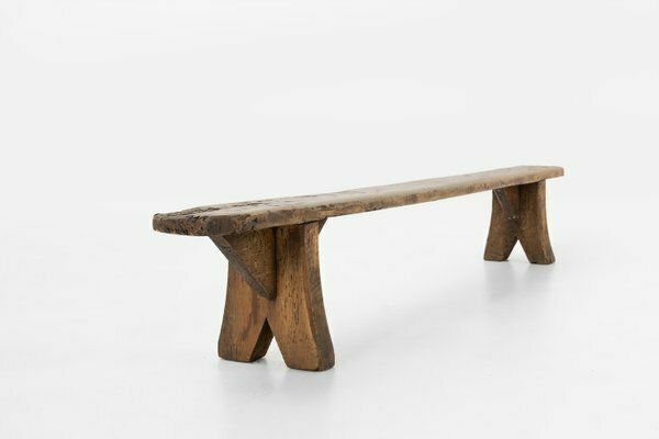 Decorative Wooden Low Bench, France, 1850s photo for sale
