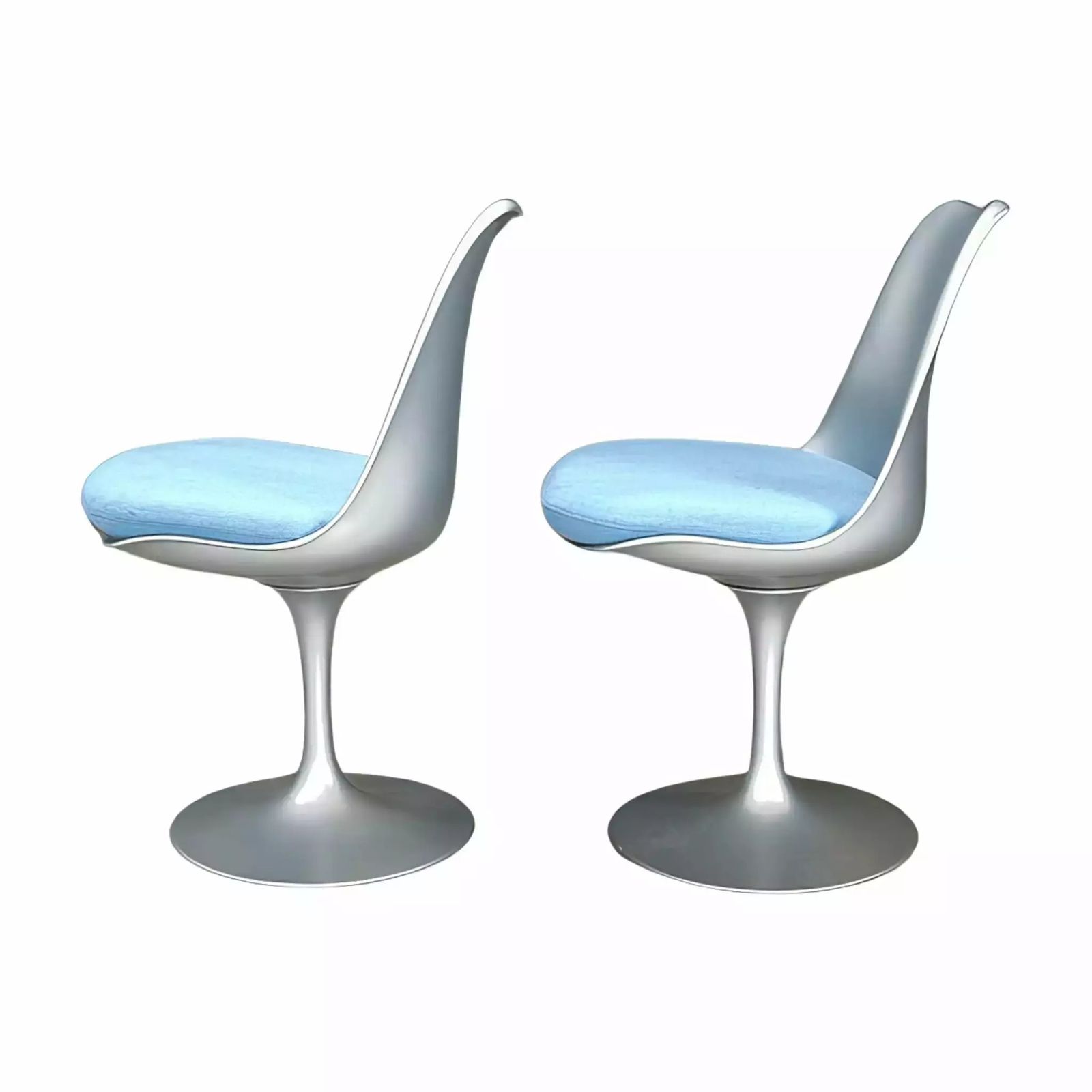 Blue Knoll Tulip Chair By Saarinen, Set Of Two photo for sale