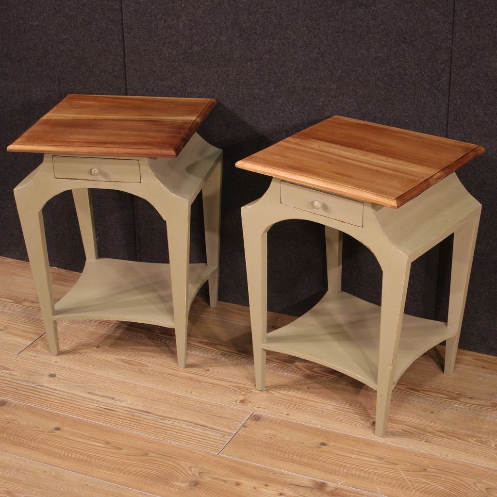 Pair Of 80's Design Bedside Tables