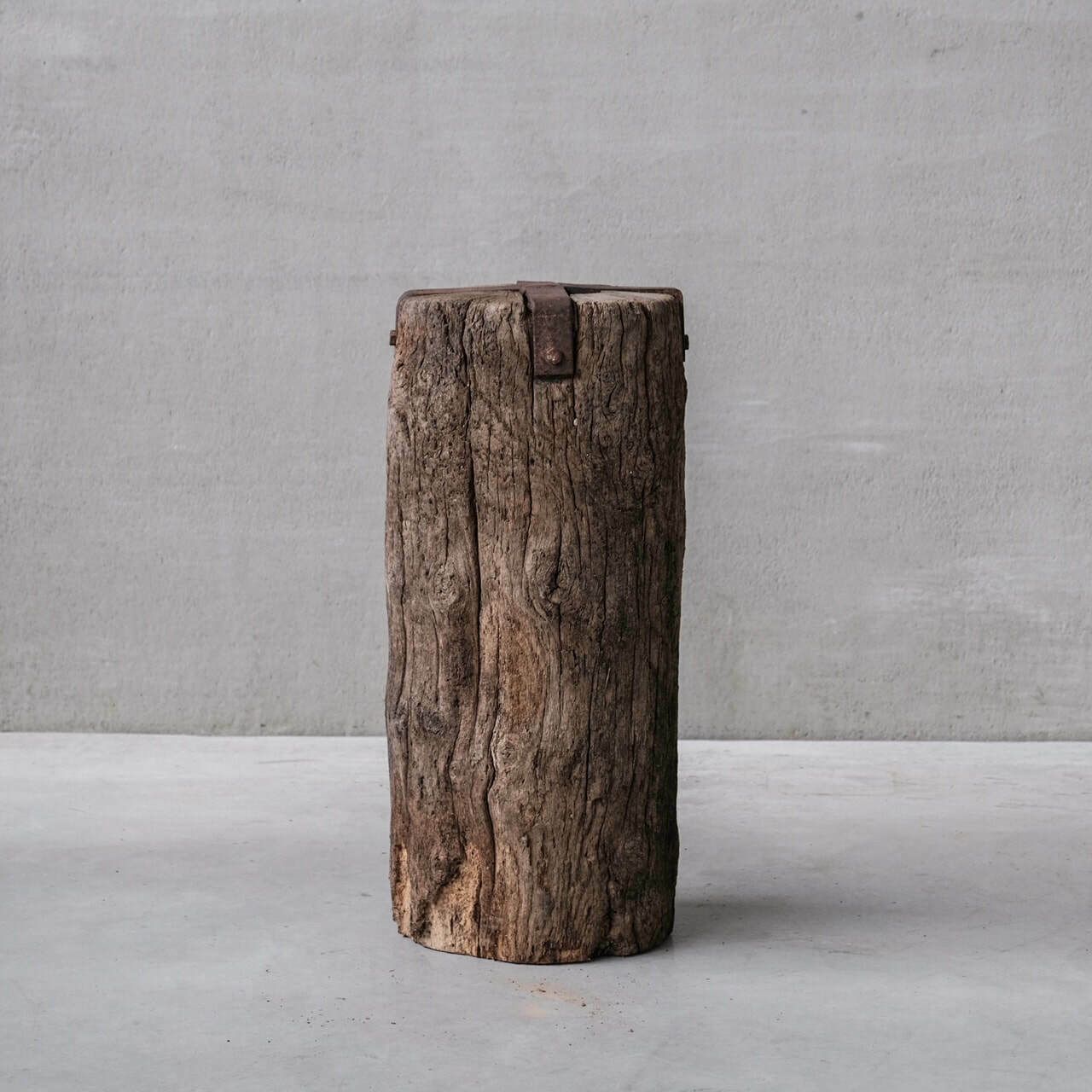 Pair Of Wabi Sabi Style Primitive Spanish Wooden Pedestals photo for sale