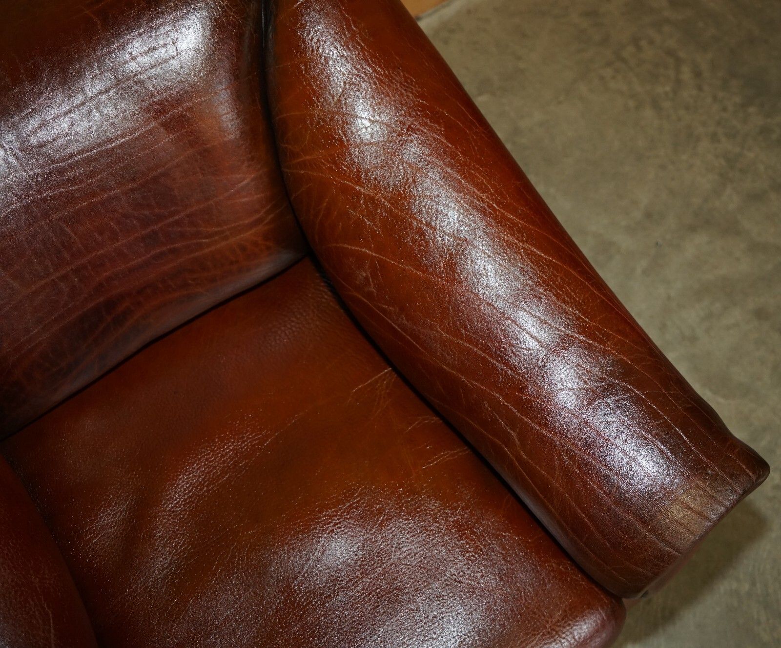 Pair Of Restored De Sede Ds47 Reclining Brown Buffalo Neck Leather Armchairs photo buy