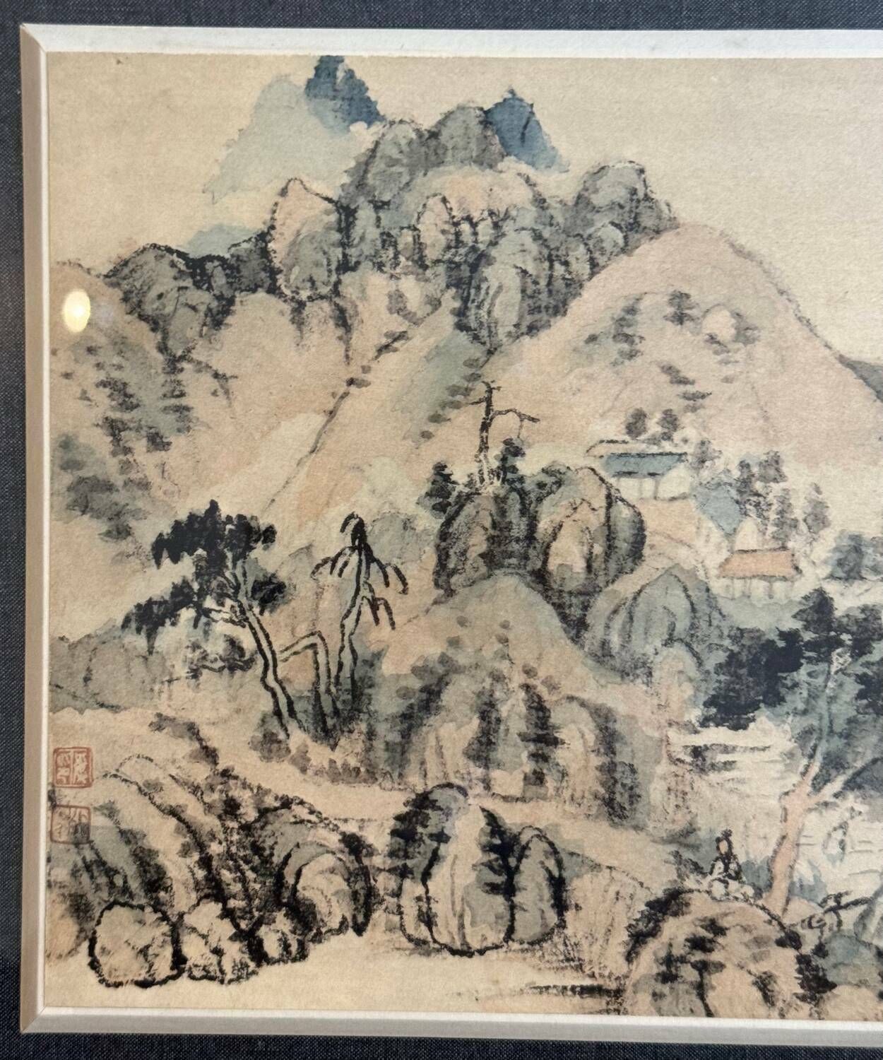 Painting Lake Landscape China 20th Century photo Art
