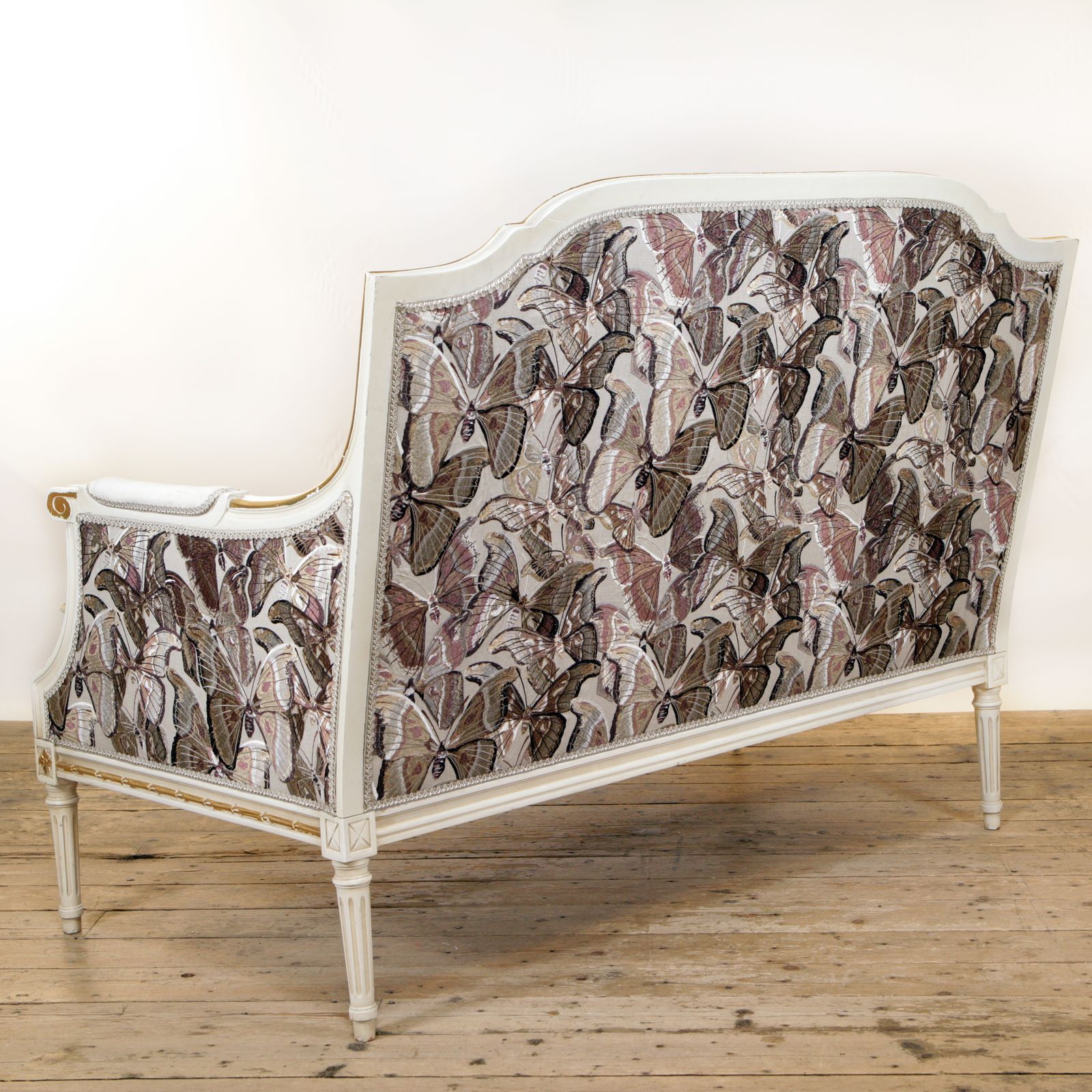 photo furniture A Louis Style Canapé Settee In Holland & Sherry Velvet And Lizzo Embroidered Linen
