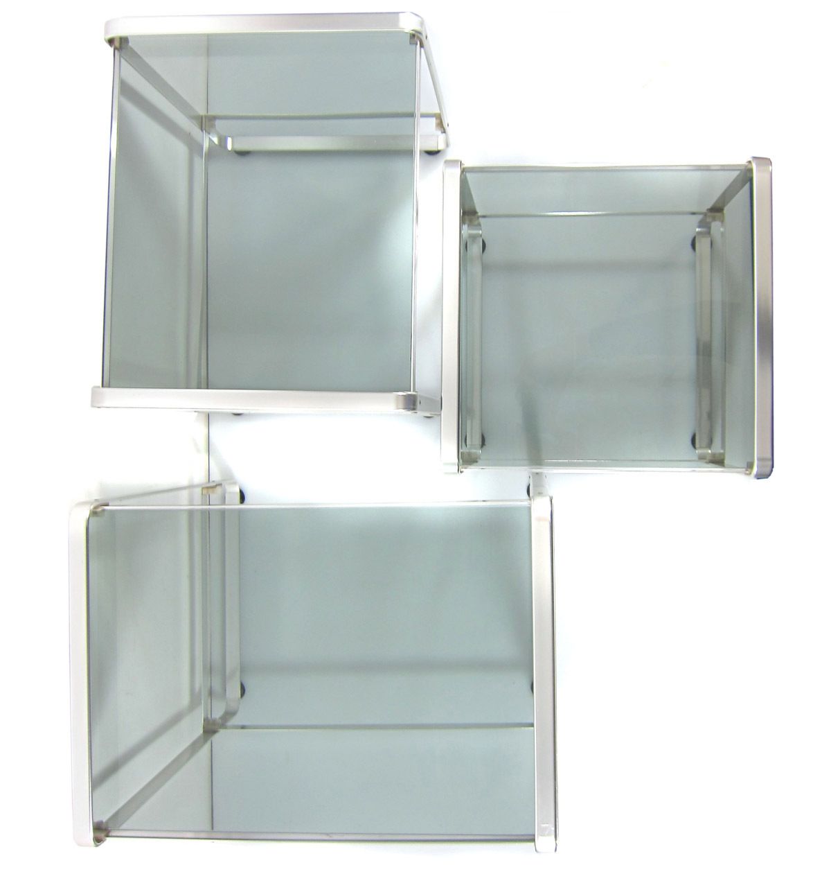 Set Van 3 Aluminium Nesting Tables Met Minimalistisch Design, Jaren 1970 photo Meubels