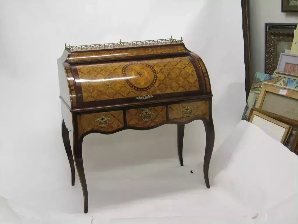 Karelian Birch, Amaranth, Marquetry, Guilded Bronz Secretarie photo Furniture