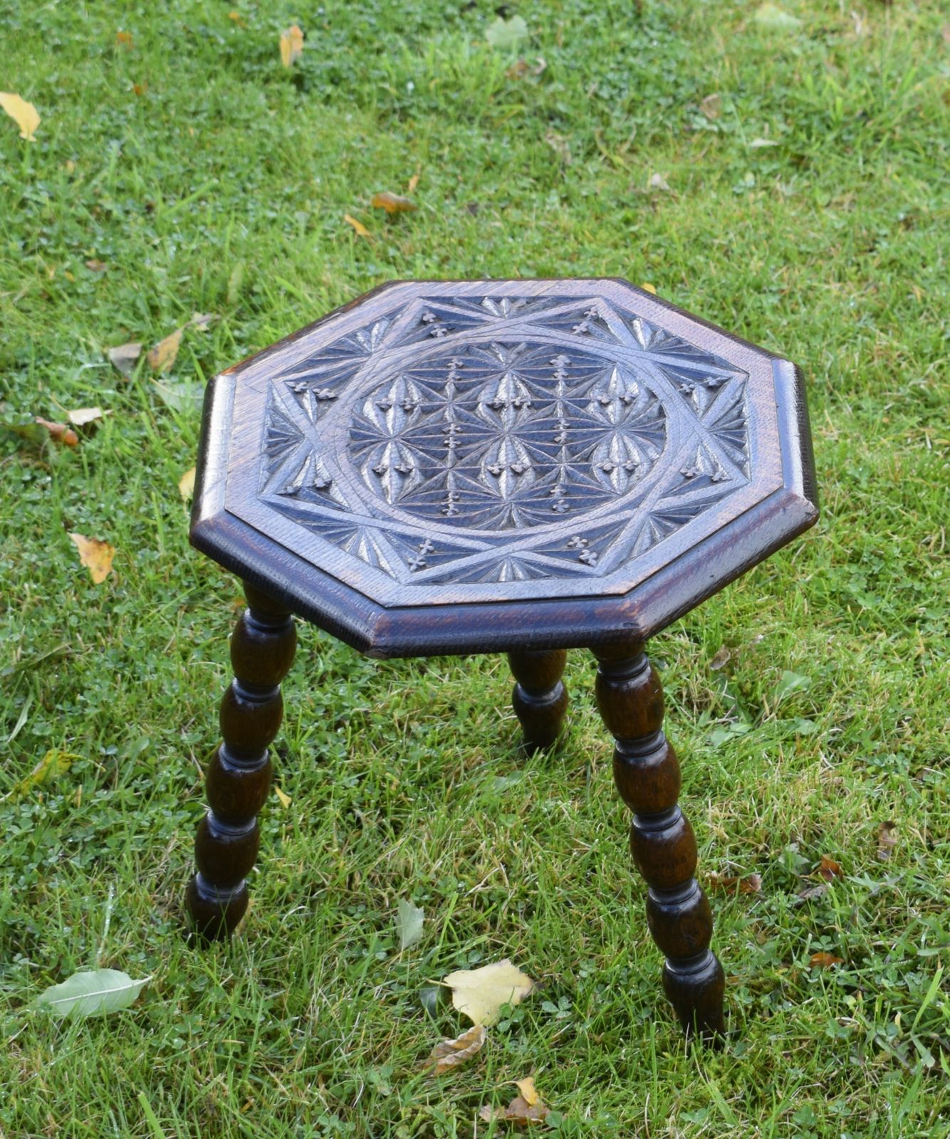 Octagonal Bobbin Turned Table, 1900s photo Furniture