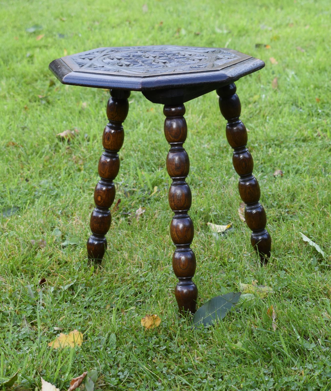 photo for sale Octagonal Bobbin Turned Table, 1900s