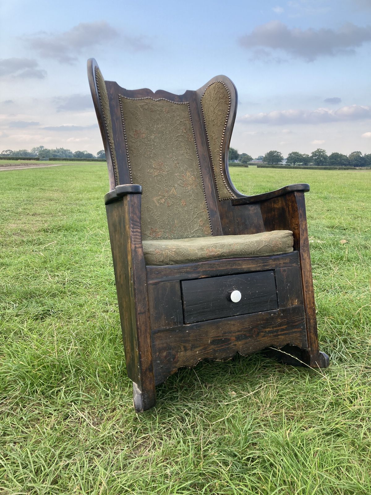 1800s Pine Lambing Chair photo 1400.0
