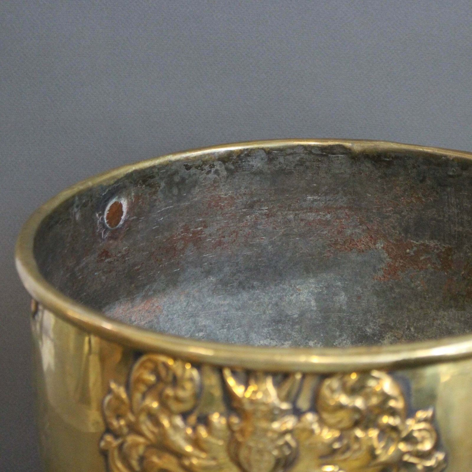 Antique French Brass Cachepot (Circa 1700s) photo buy