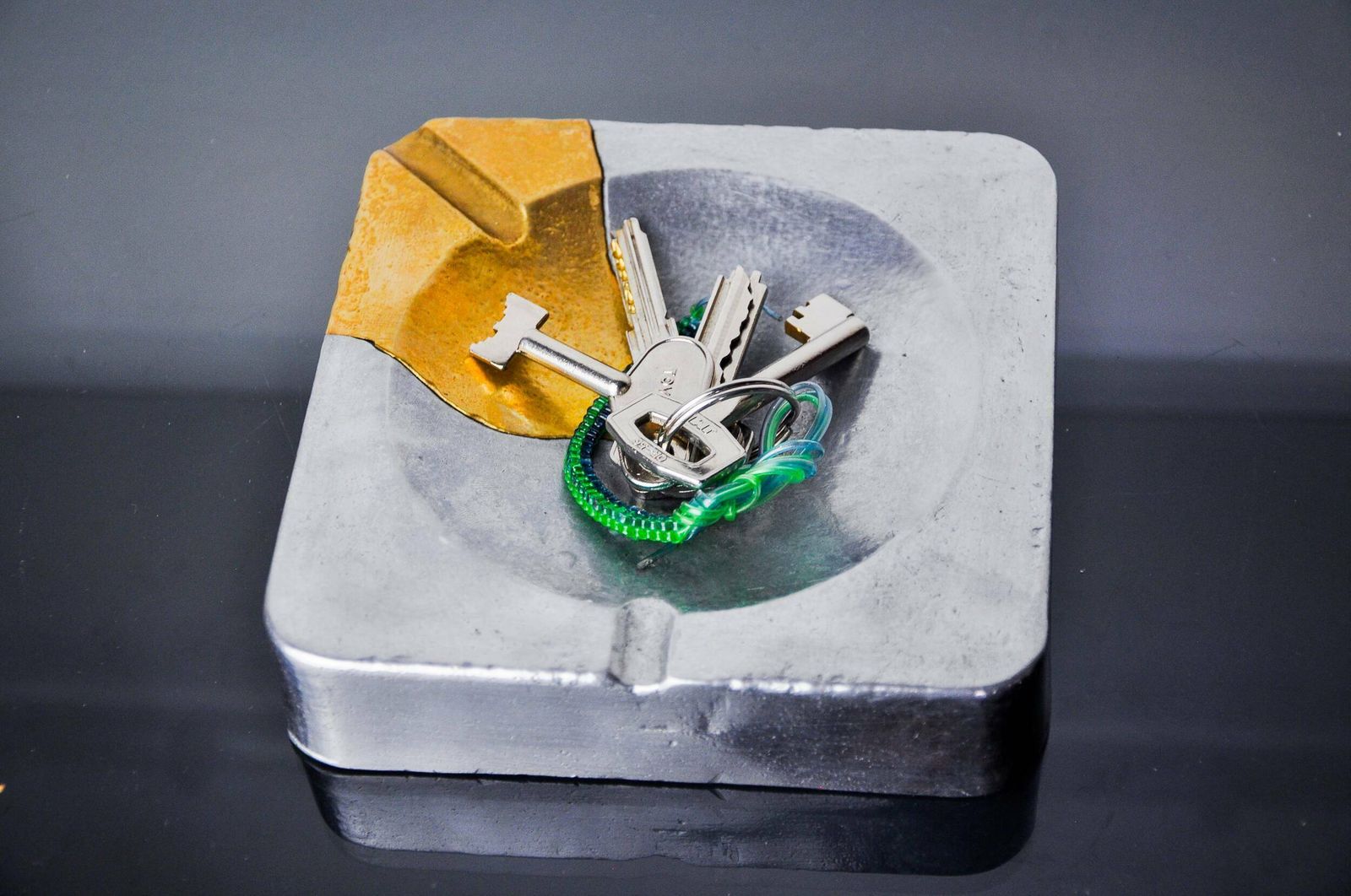 Brutalist Ashtray By Art3, Brass And Aluminum, Spain, 1970 photo furniture