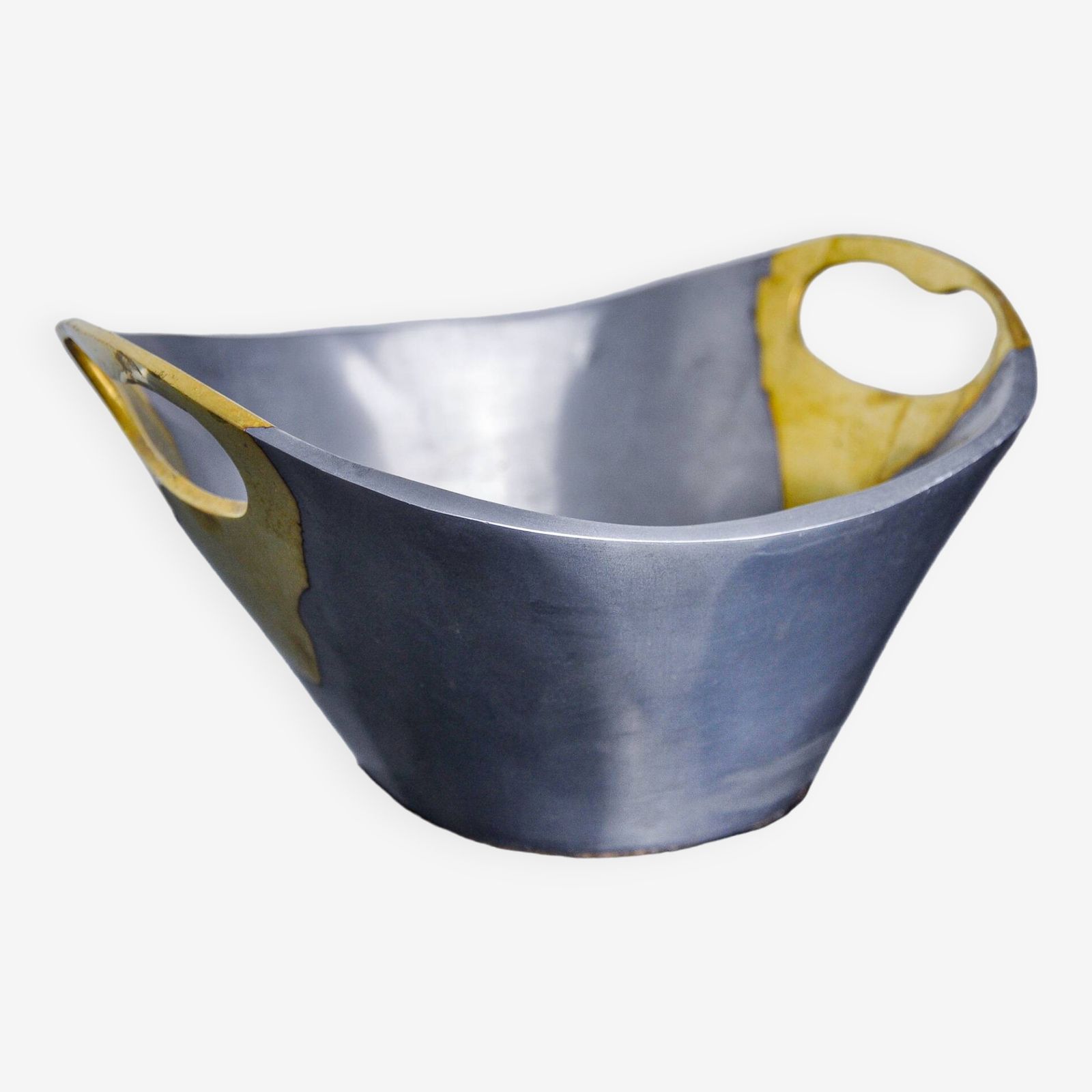 Brutalist Centerpiece By Leopold, Brass And Aluminum, Spain, 1970