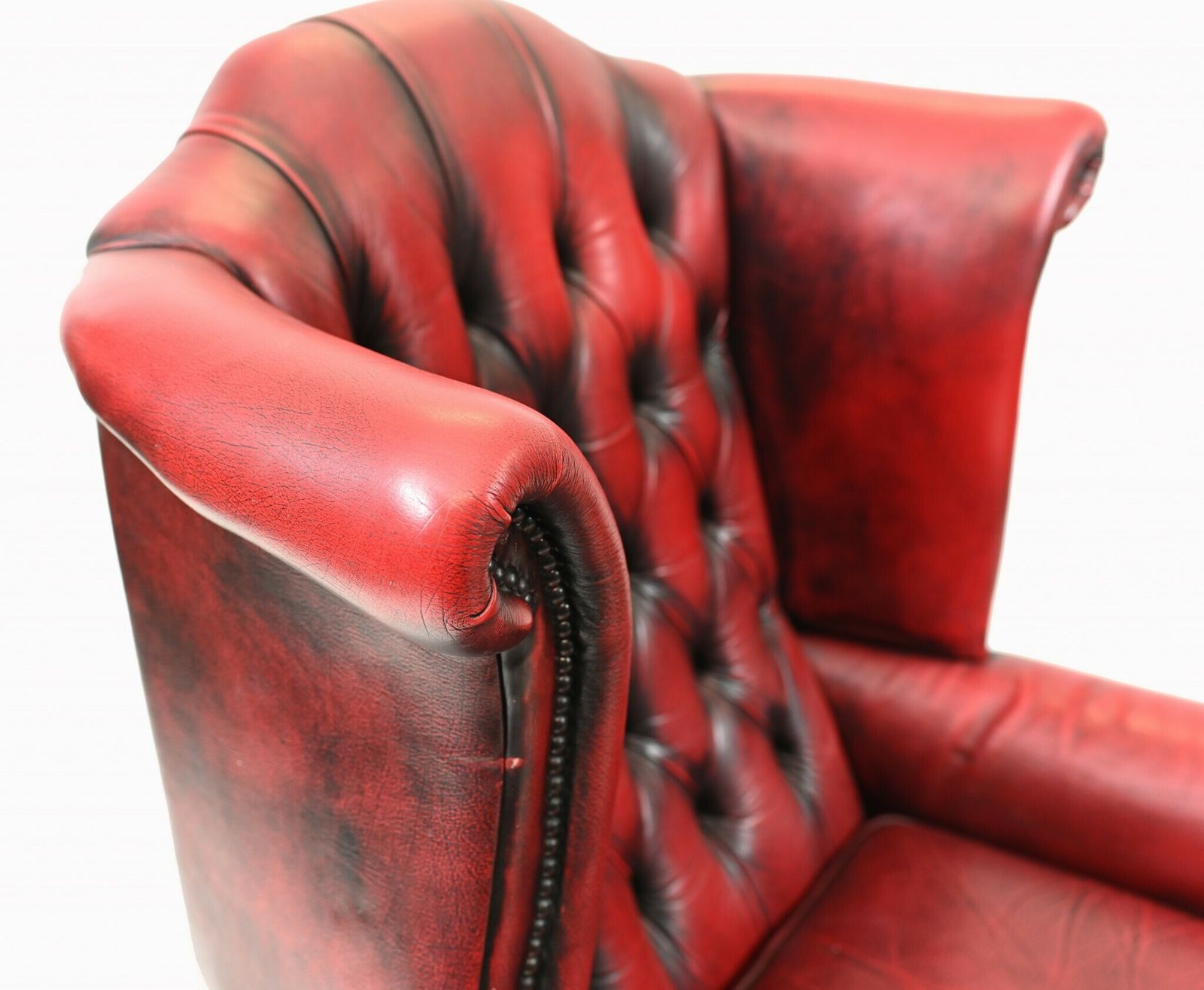 Single Chesterfield Chair Wingback Leather Armchair photo Furniture