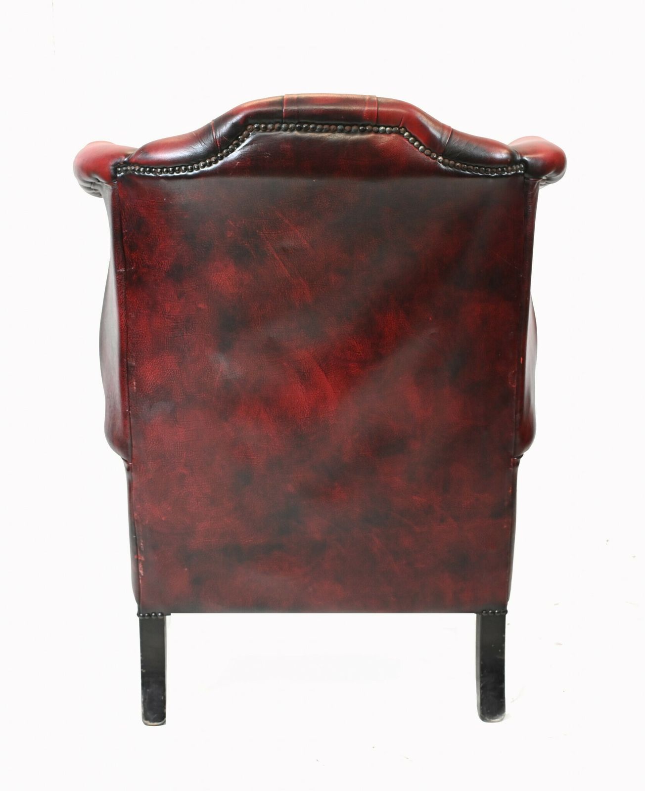 Single Chesterfield Chair Wingback Leather Armchair photo vinterior