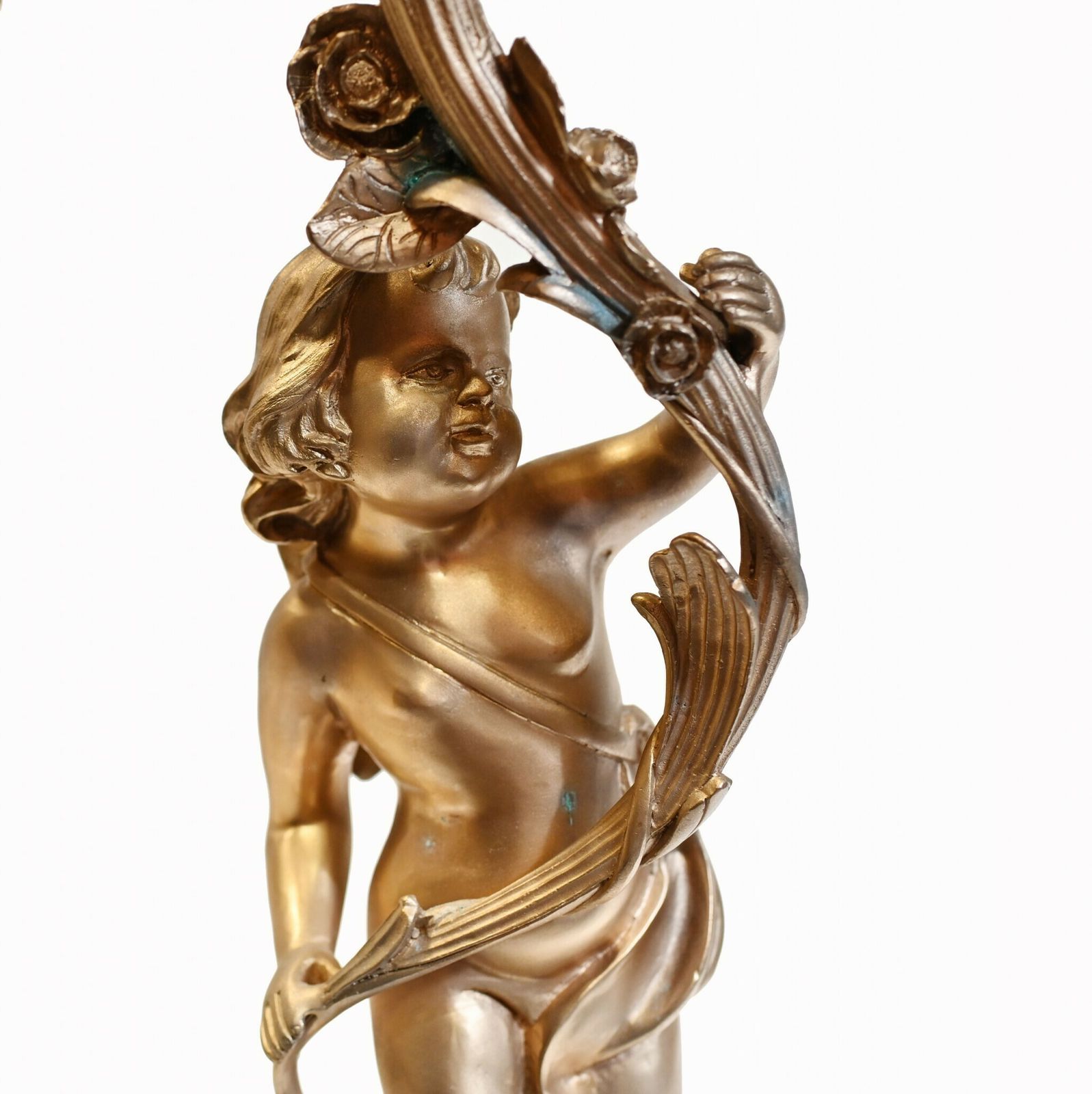 Pair French Ormolu Cherub Candelabras Cupid Louis XV photo buy