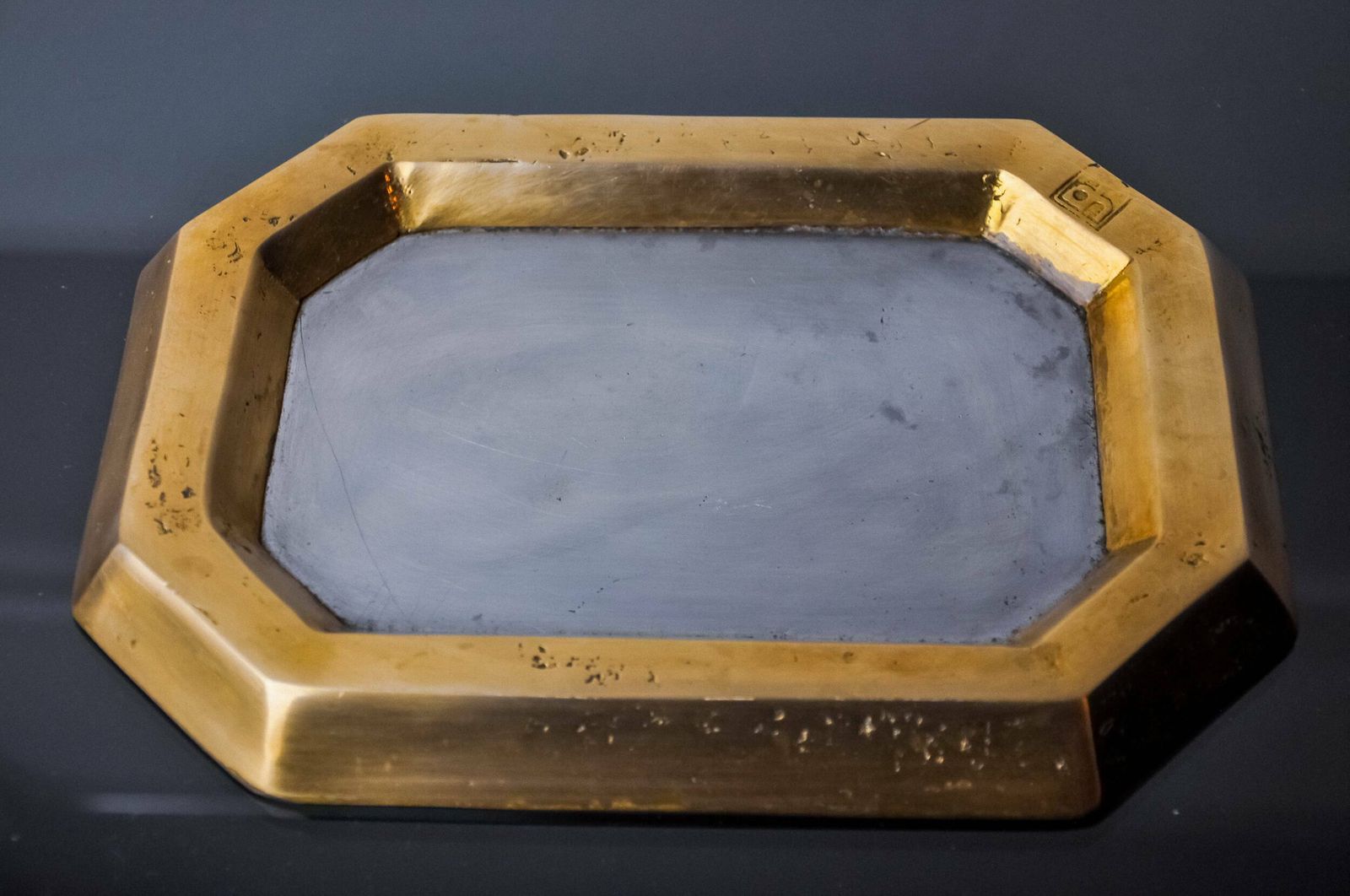 Brutalist Xl Pocket Emptier By David Marshall, Bronze And Aluminum, Spain, 1980 photo 810.0