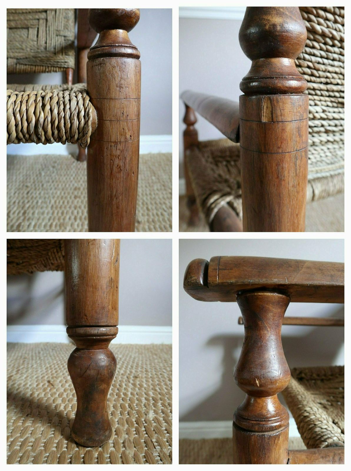 Furniture 1950s Audoux And Minnet Wood And Rope Armchair photo