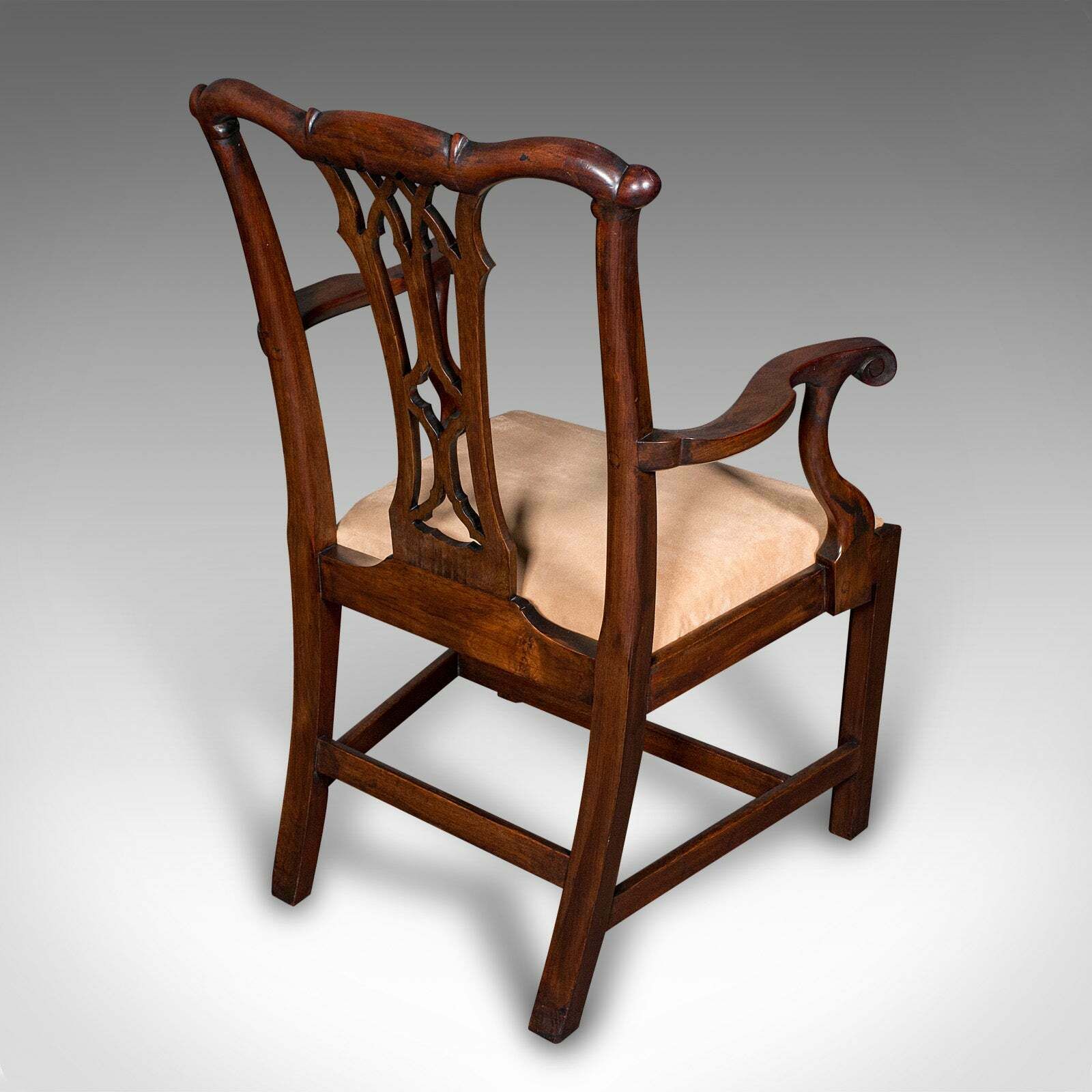 Pair Of Antique Morning Room Elbow Chairs, English, Chippendale Taste, Victorian photo vinterior
