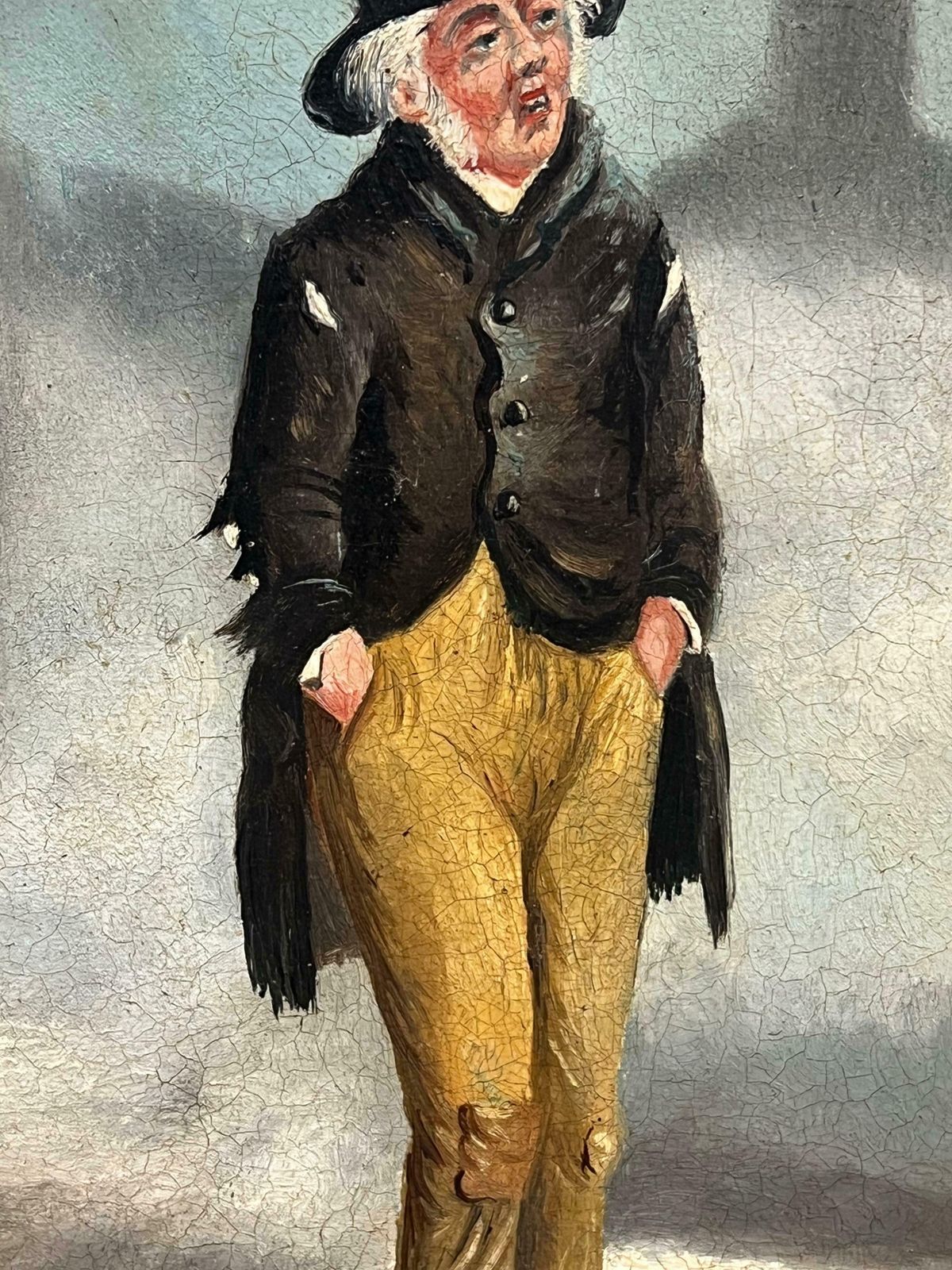 Philip Henry Rideoutvictorian Oil Painting Of Top Hat Gentleman Strolling In Misty London Streets19th Century photo vinterior