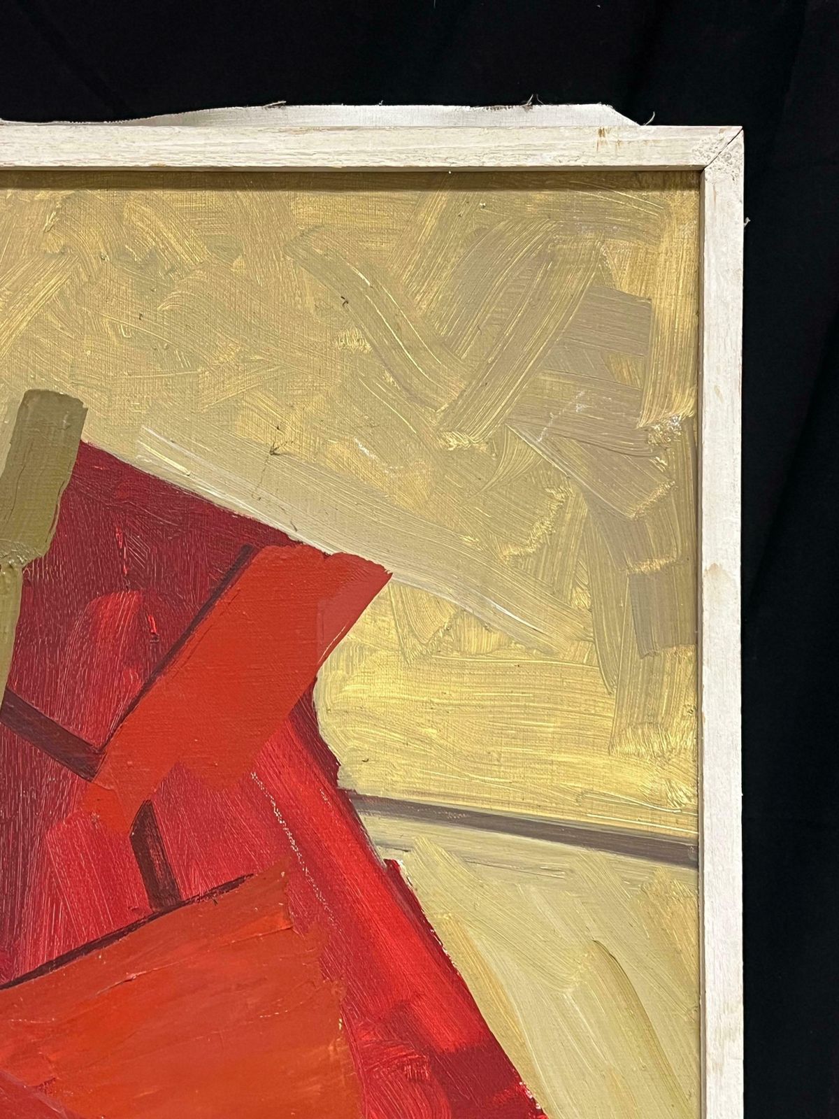 photo furniture René Guinand (1892 1983)vibrant Mid Century Abstract Geometric Composition Bold Color Oil Painting 1970's